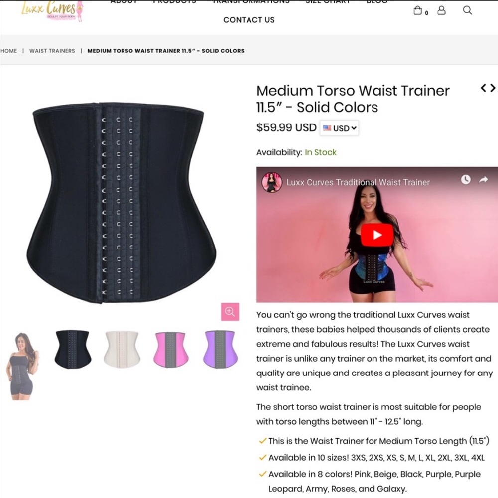 Luxx Curves Waist Trainer XS